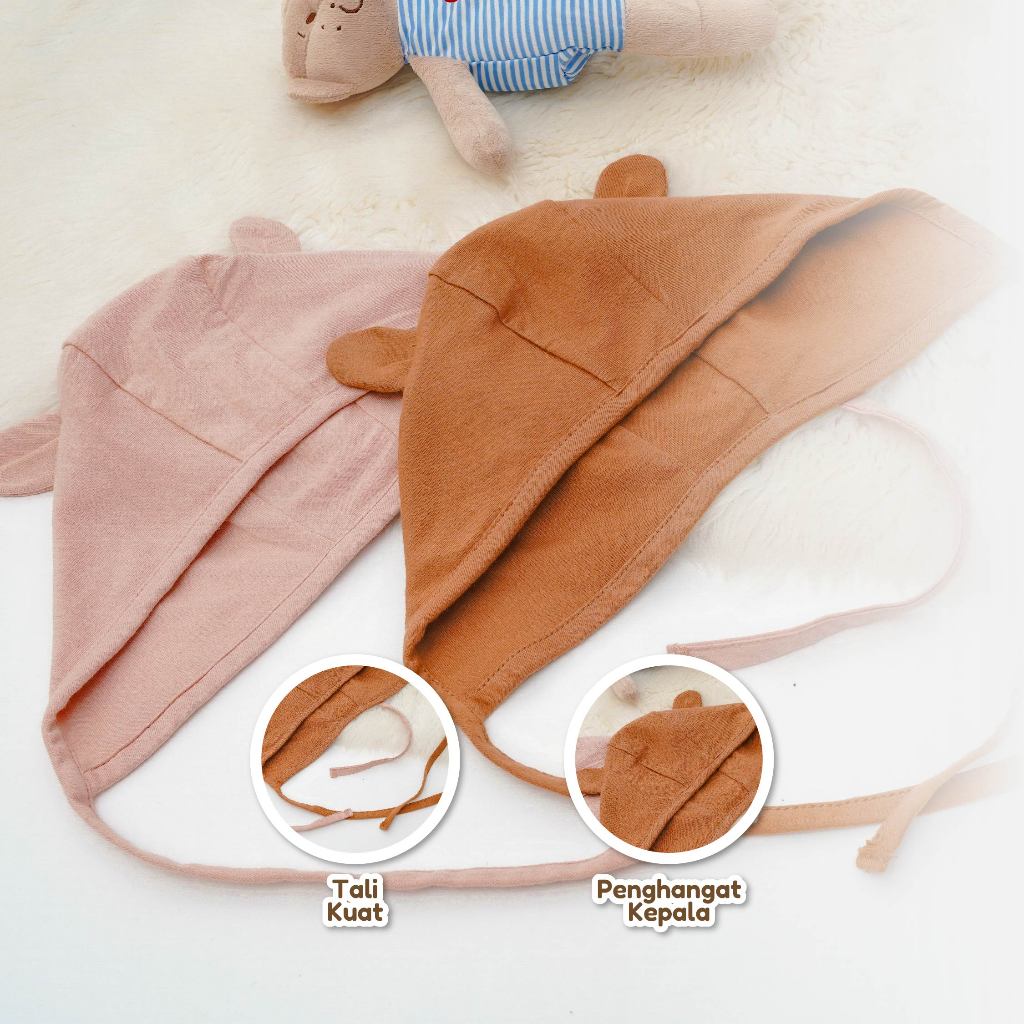 Little Mommies- Topi Bonet Bayi Newborn – Aksesoris Topi Bayi Newborn Cotton Combed Premium All Size