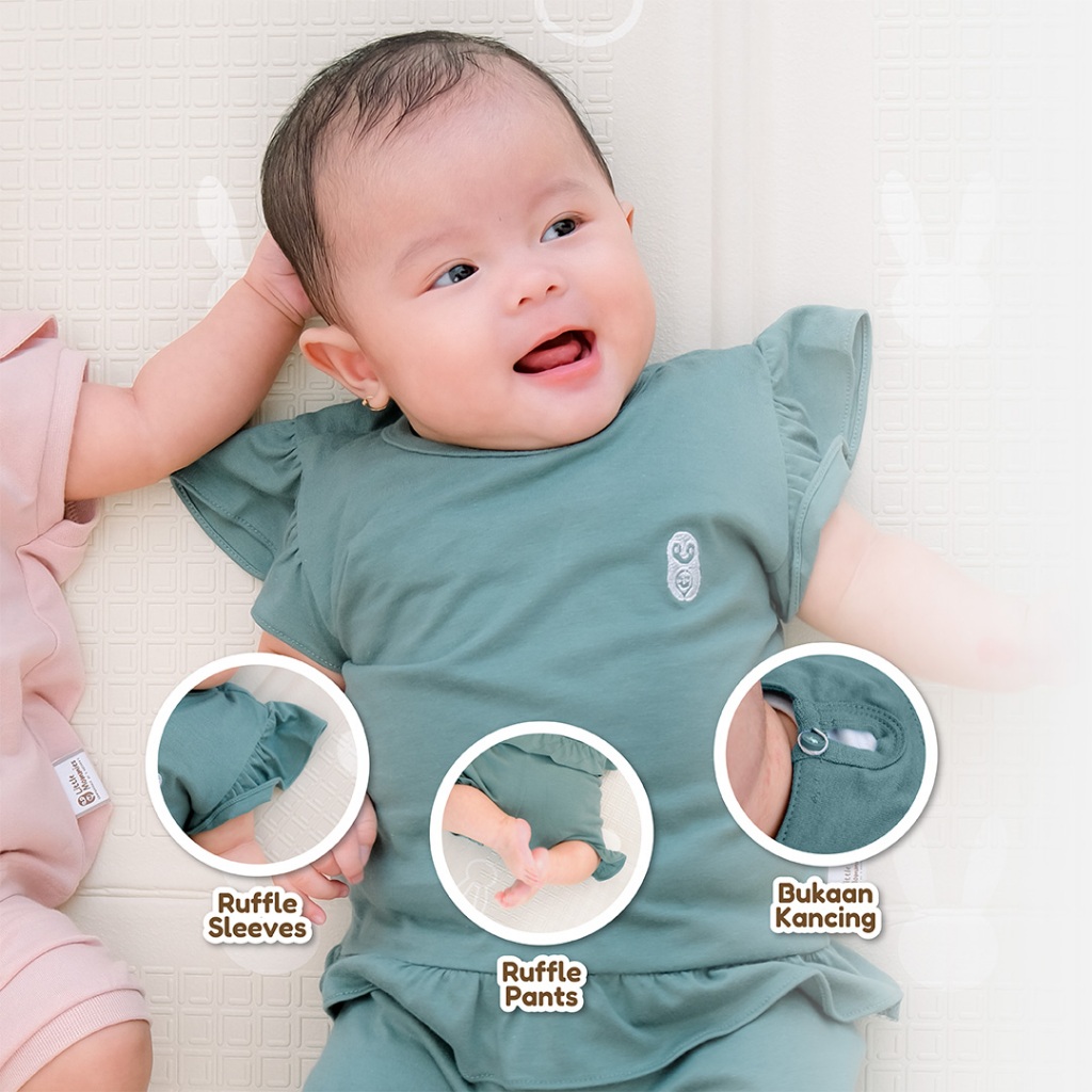 Little Mommies - Quinsy One Set Playsuit Newborn - Baju Bermain Bayi Comfortable 0-12 Month