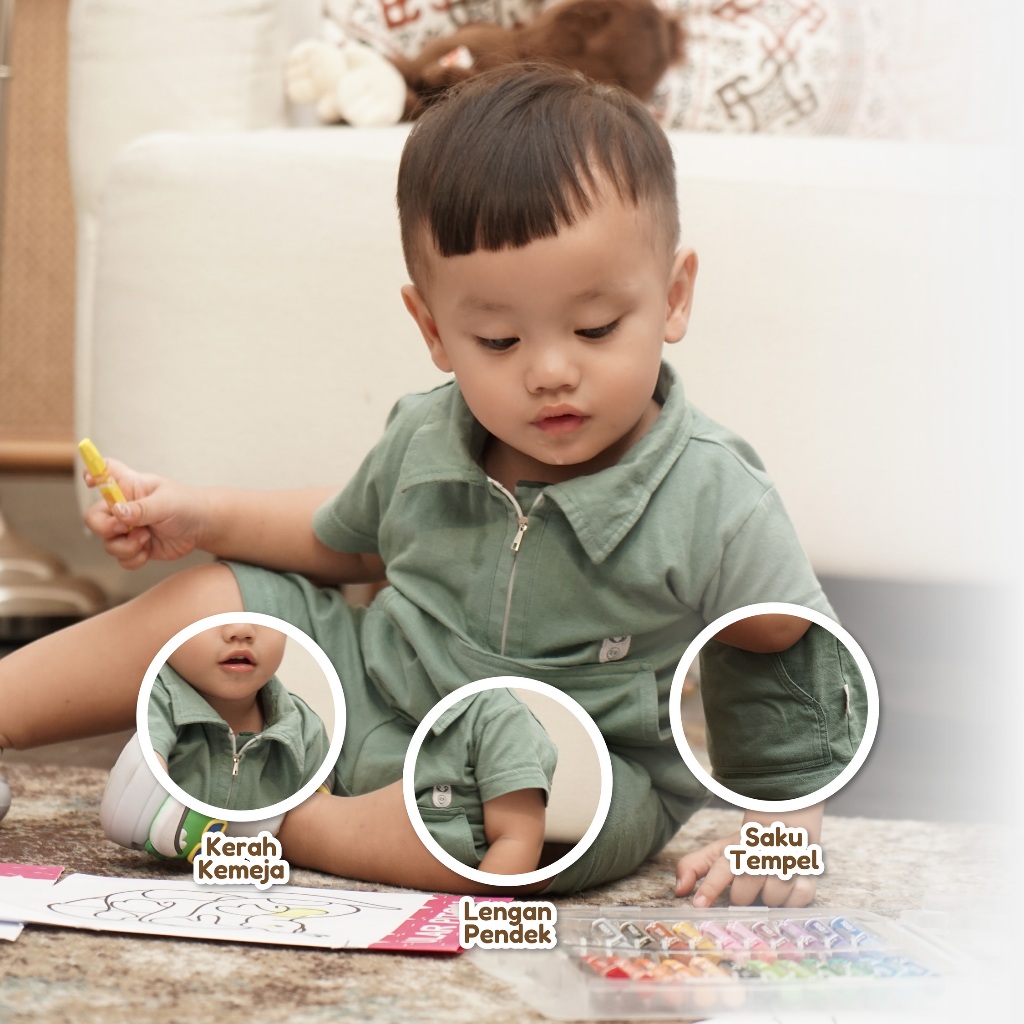Little Mommies - Leo One Set Kids Wear Premium - Setelan Baju Anak Laki-laki 2 - 5 Tahun