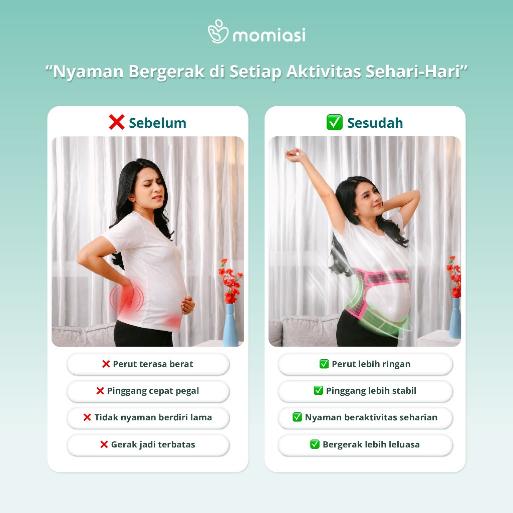 Momiasi – Belly Balance Bamboo Maternity Corset | Pregnancy Belt | Sabuk Hamil Penyangga Premium