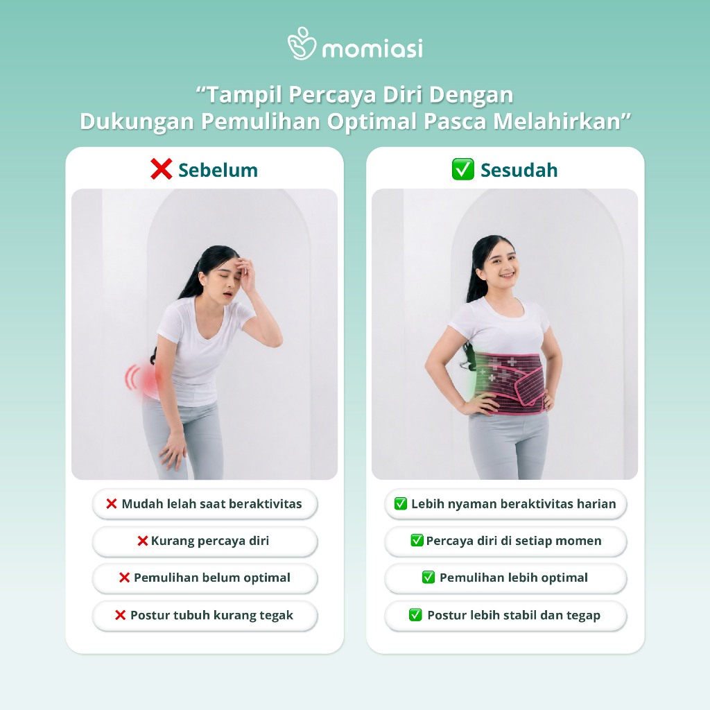 Momiasi - Korset Nanno Bamboo Charcoal - Korset Postpartum Adjustable
