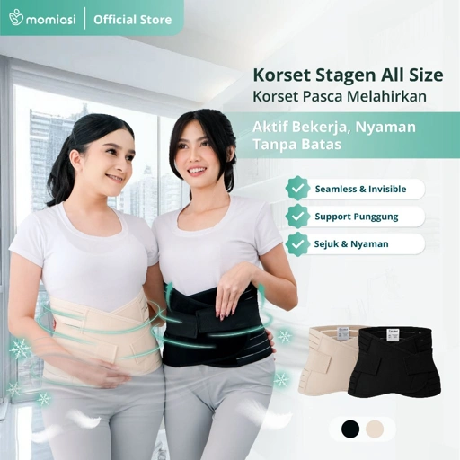 Momiasi - Korset Stagen Gurita Bengkung Pelangsing Pecngecil Perut Pasca Melahirkan Wanita Premium