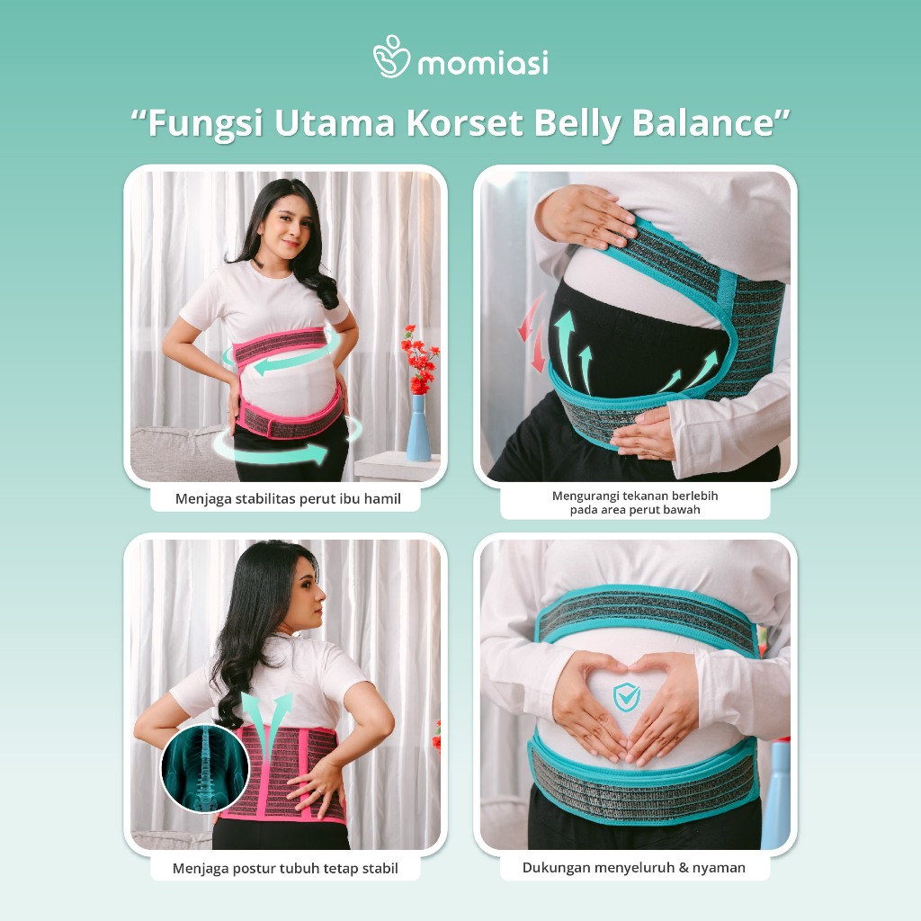 Momiasi – Belly Balance Bamboo Maternity Corset | Pregnancy Belt | Sabuk Hamil Penyangga Premium