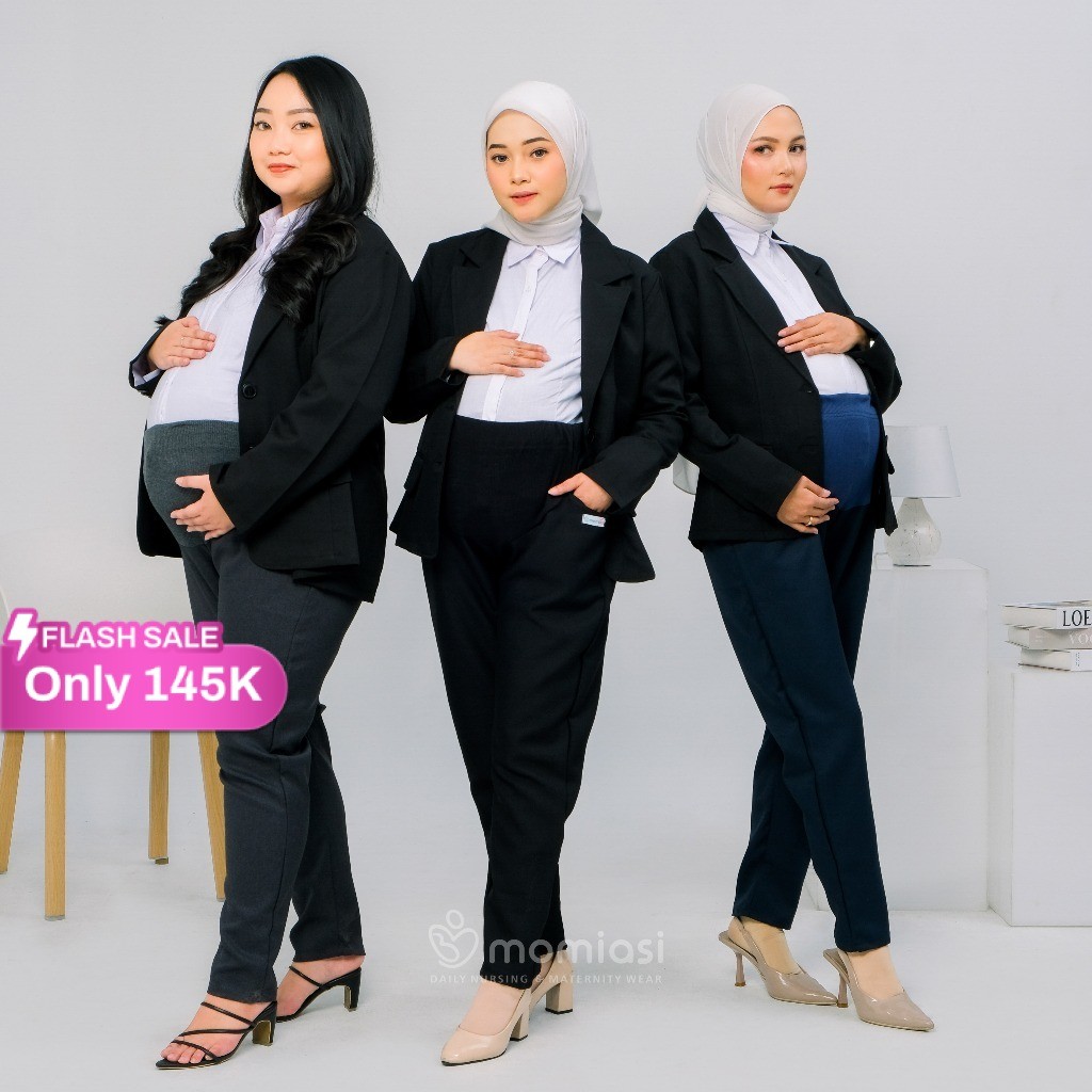Momiasi - Celana Hamil Bumil Wanita Kerja Kantor Formal Jumbo Maternity Pants Office Premium