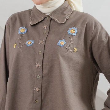 eleanorre Zahira Top Olive Embroidery