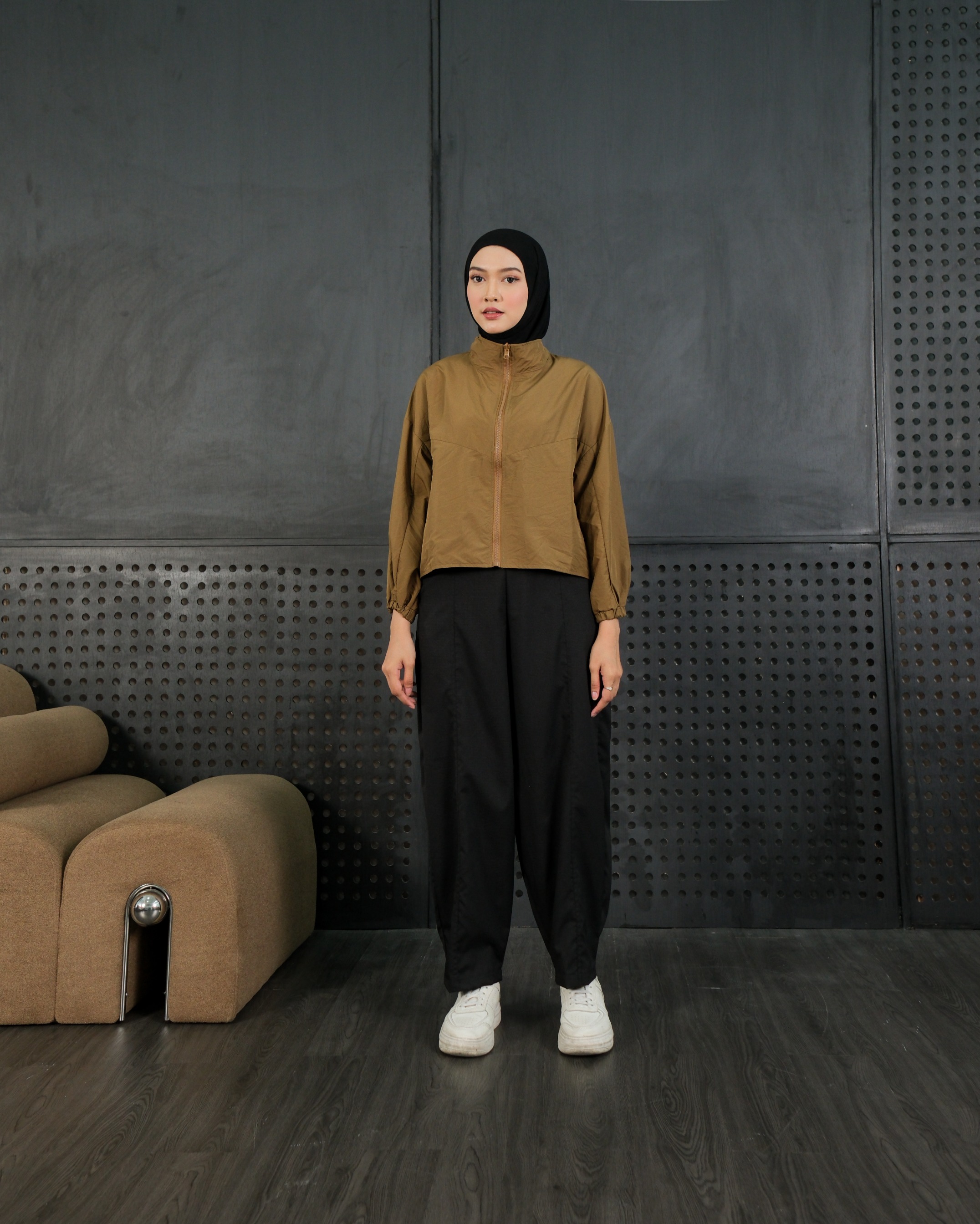 eleanorre Amora Crop Jaket II Jaket Wanita Parasut Premium