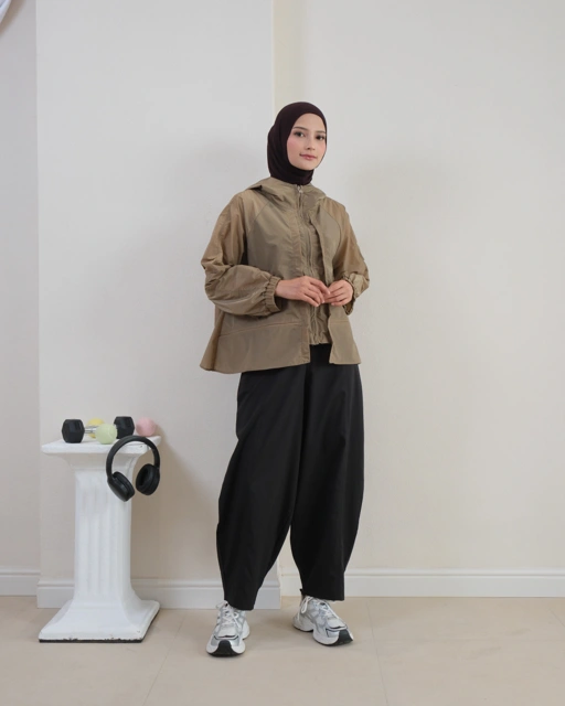 eleanorre Senara Brown Jaket Olahraga Wanita