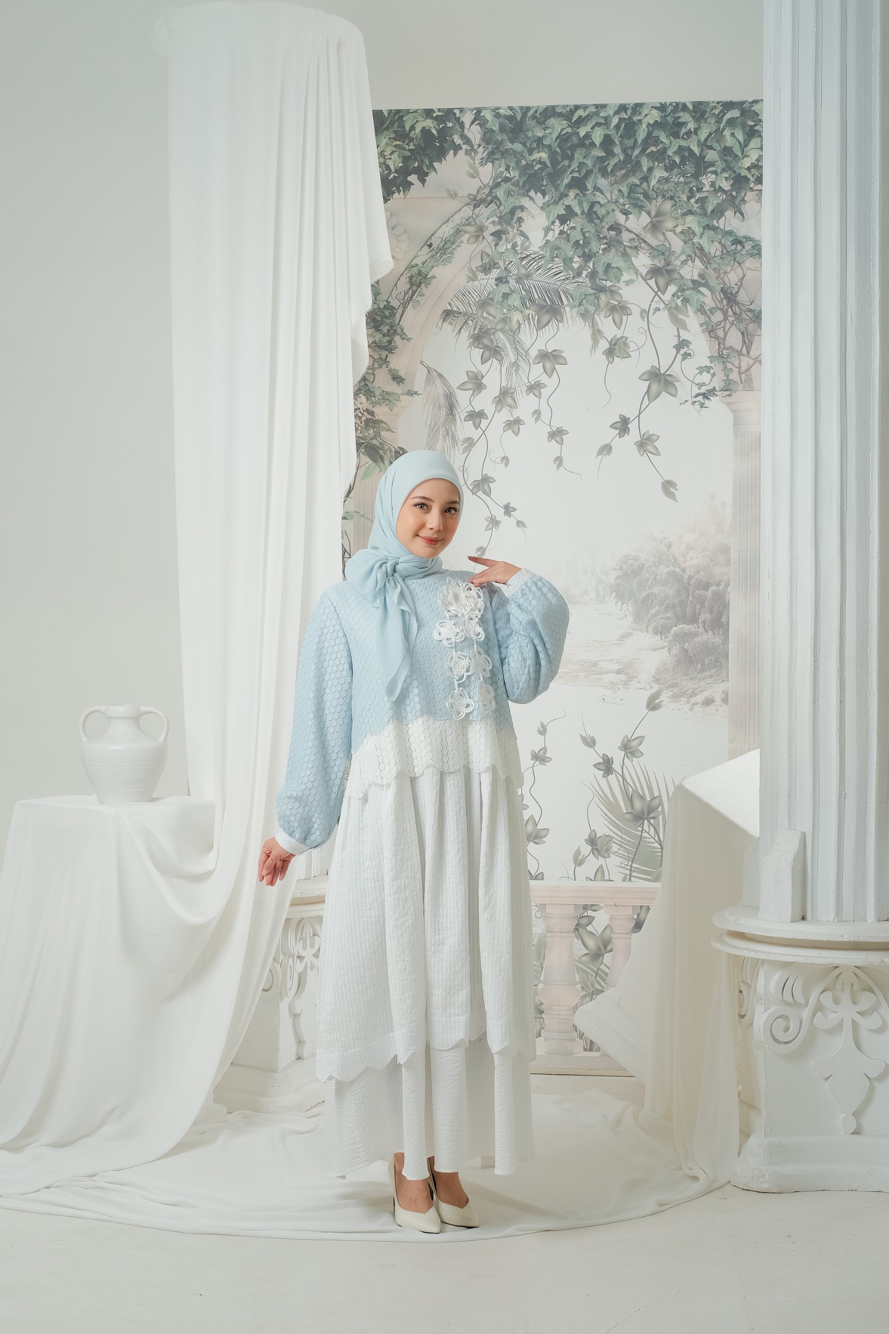 eleanorre Safa Azzahra Dress Ash Blue