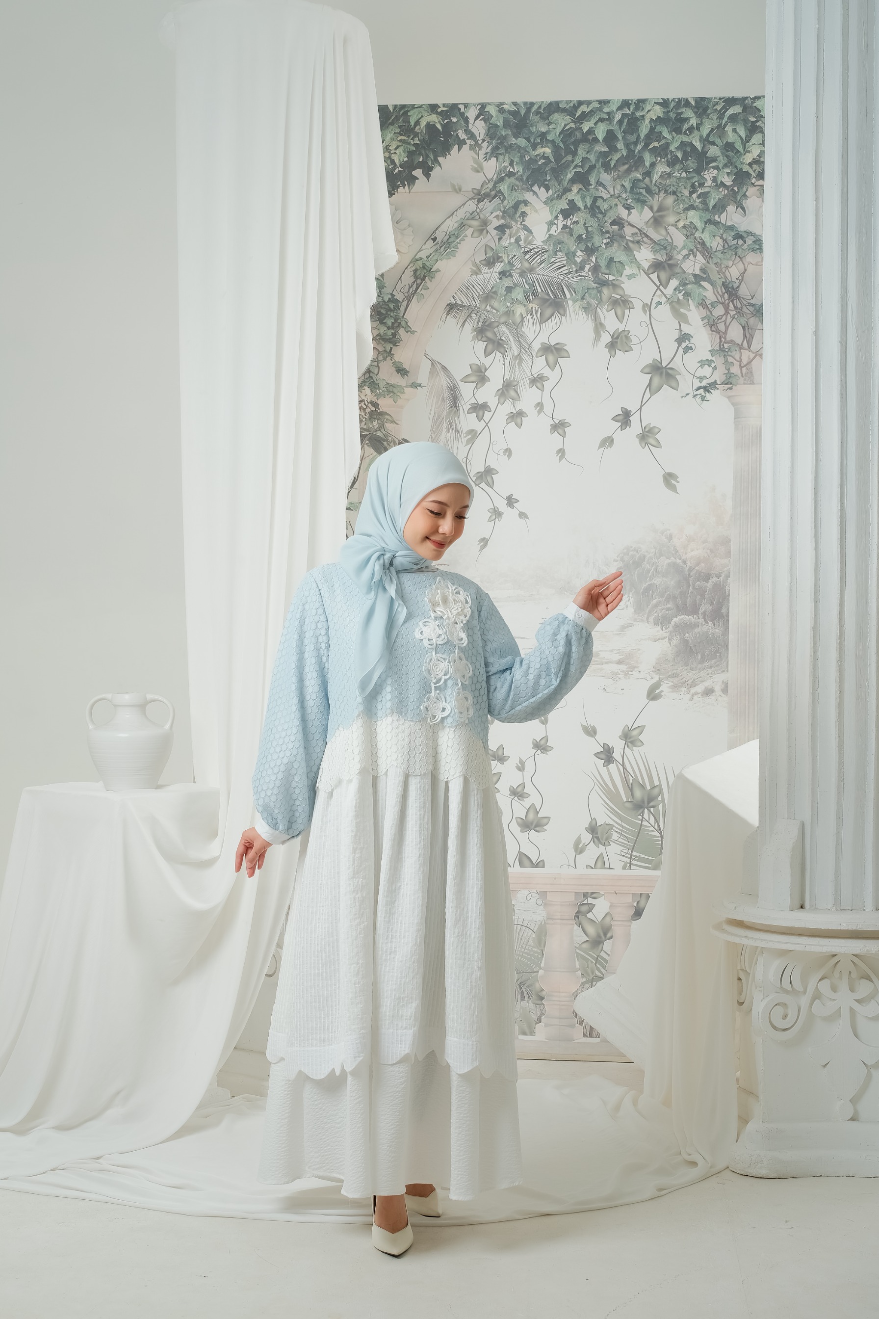 eleanorre Safa Azzahra Dress Ash Blue
