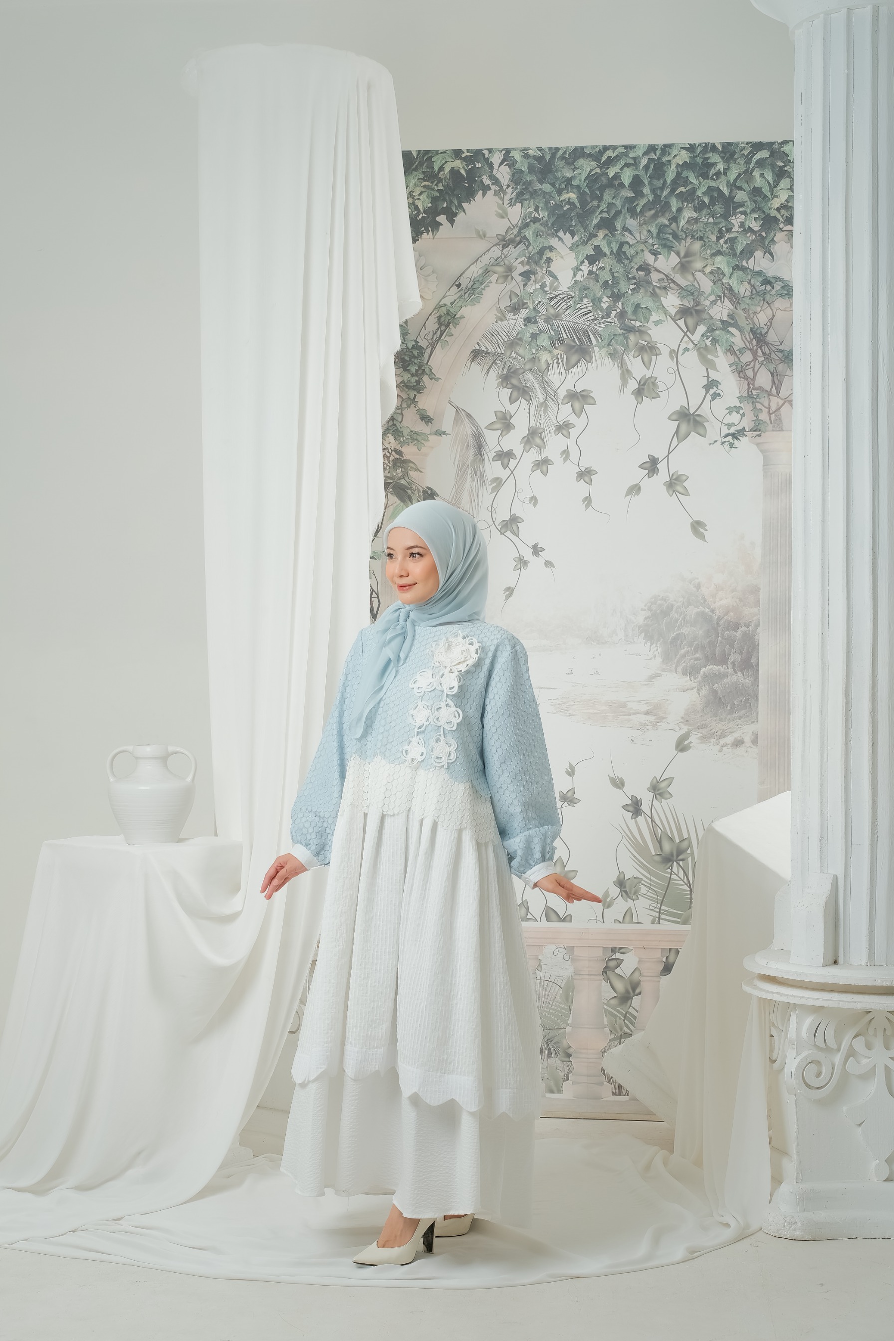 eleanorre Safa Azzahra Dress Ash Blue