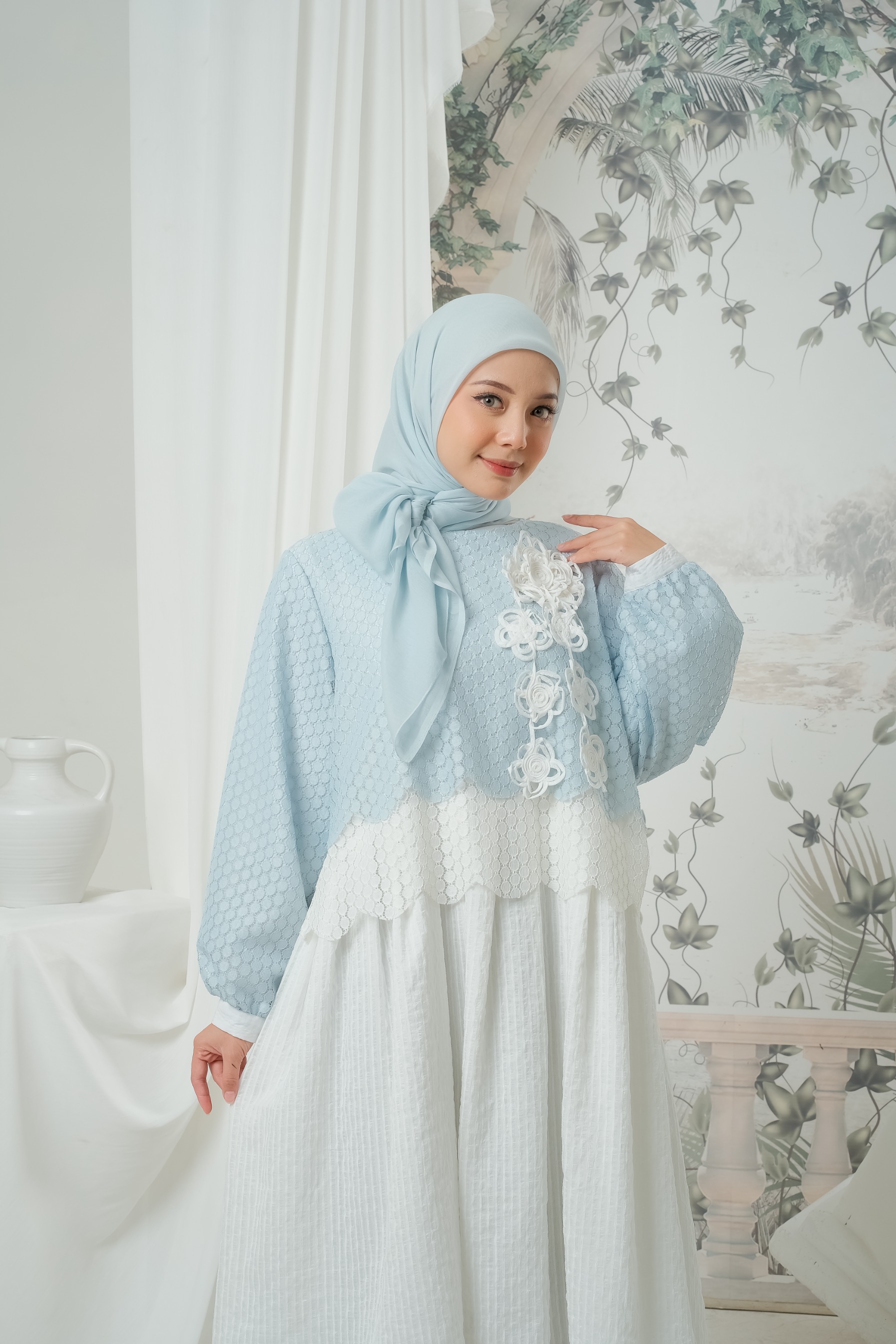 eleanorre Safa Azzahra Dress Ash Blue