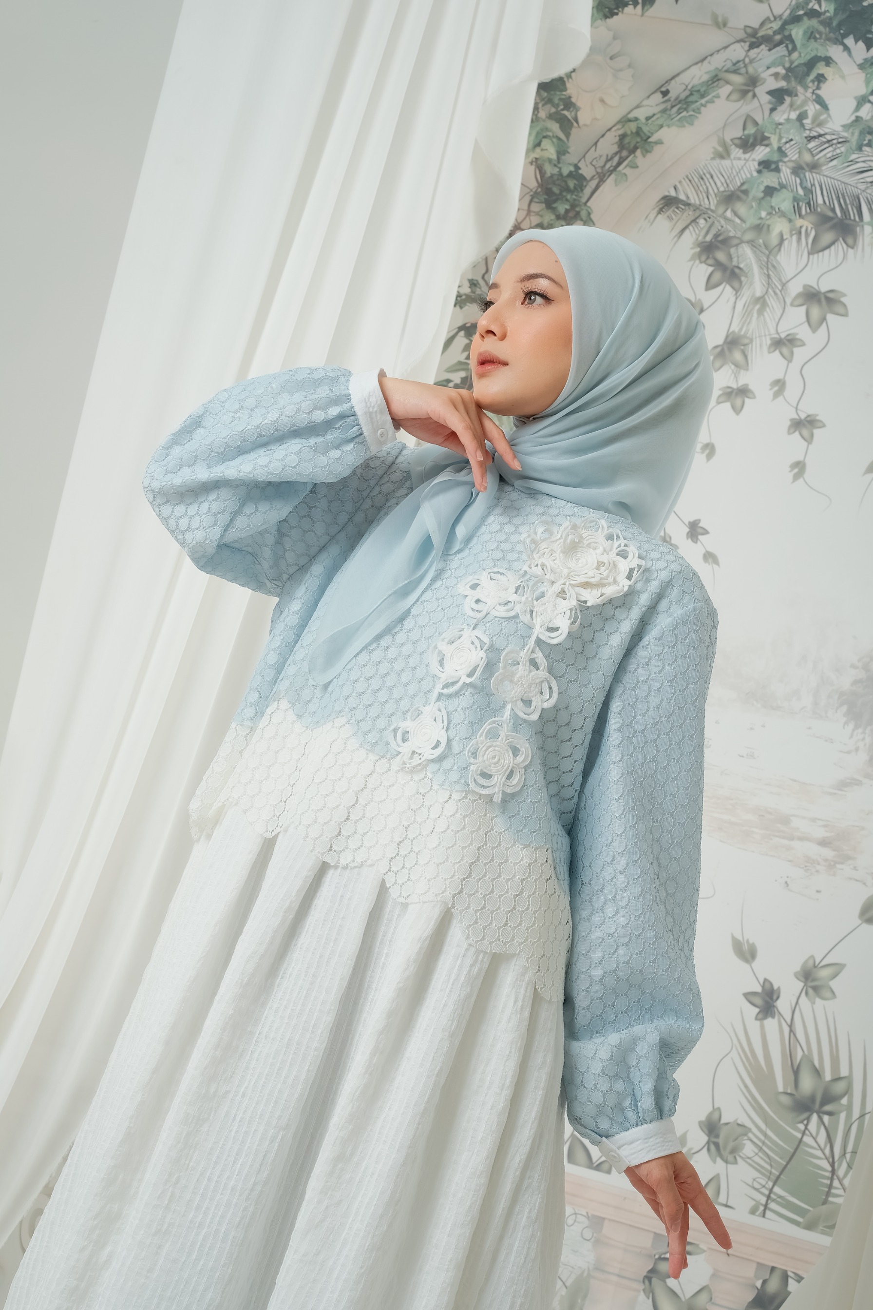 eleanorre Safa Azzahra Dress Ash Blue