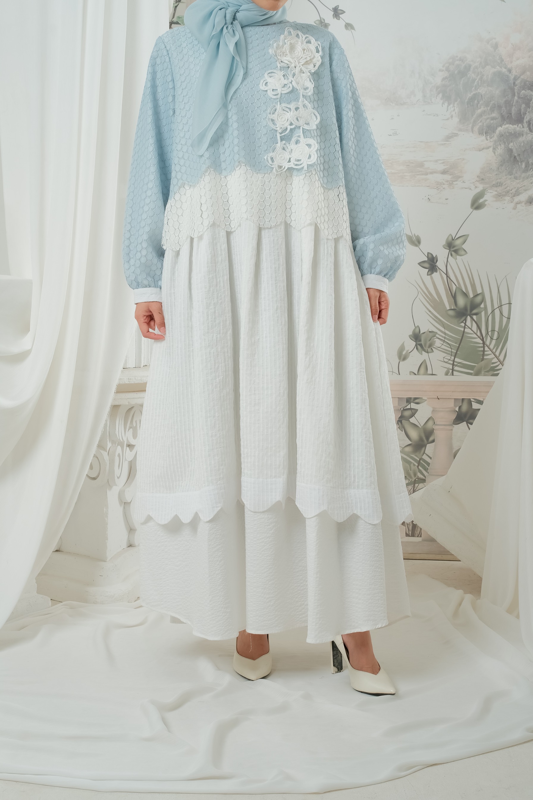eleanorre Safa Azzahra Dress Ash Blue