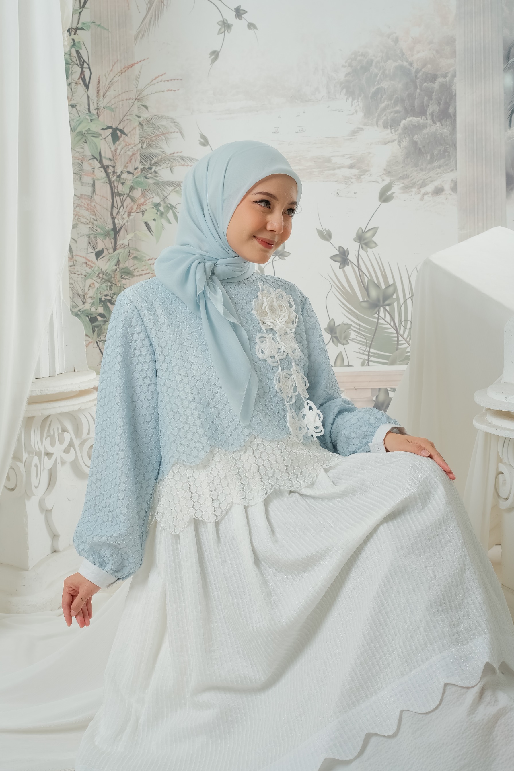 eleanorre Safa Azzahra Dress Ash Blue