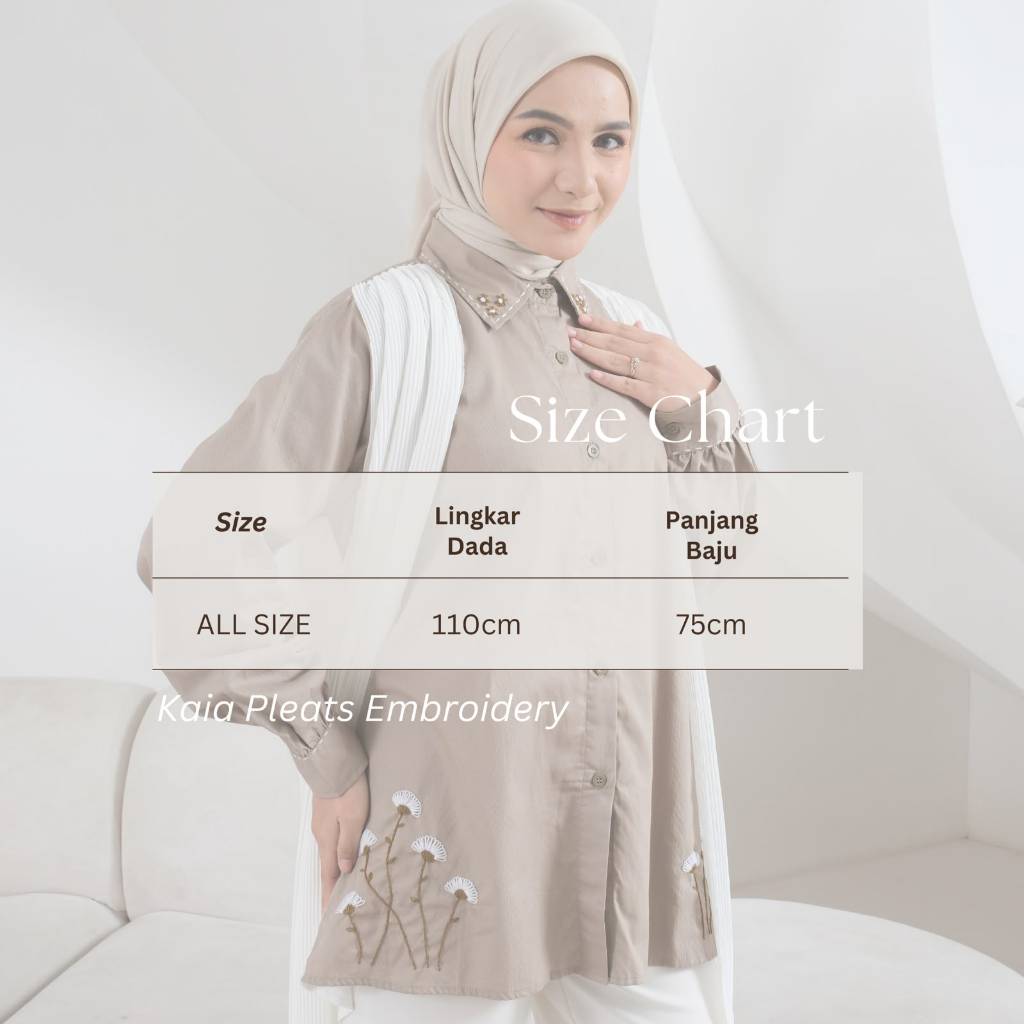eleanorre Renjana Series Kaia Pleats Top Embroidery Atasan Wanita