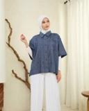 eleanorre Hazel Top Denim Atasan Wanita