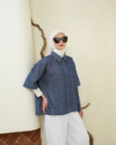 eleanorre Hazel Top Denim Atasan Wanita
