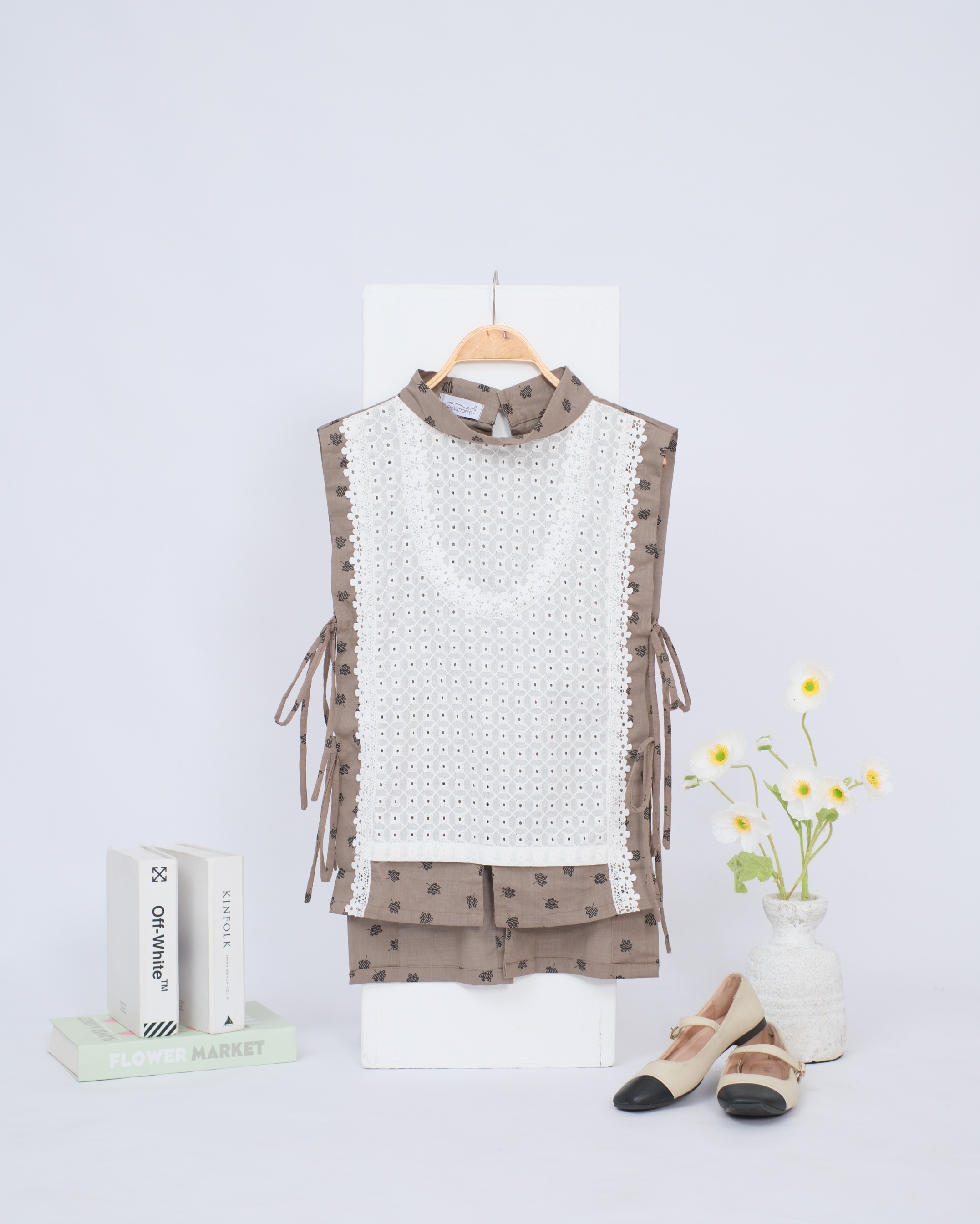 eleanorre Elena Embroidery Vest Atasan Wanita
