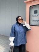 eleanorre Hazel Top Denim Atasan Wanita