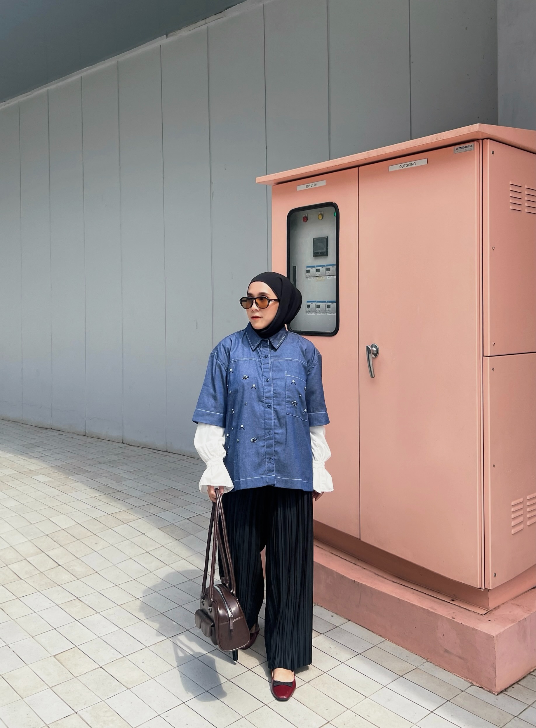 eleanorre Hazel Top Denim Atasan Wanita