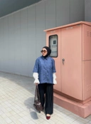 eleanorre Hazel Top Denim Atasan Wanita