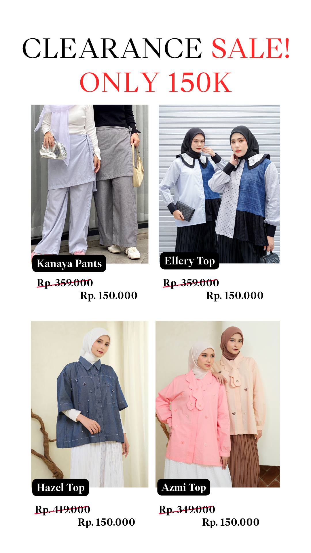 eleanorre Clearance Sale Produk II Baju Wanita Premium Harga Mulai dari 50K