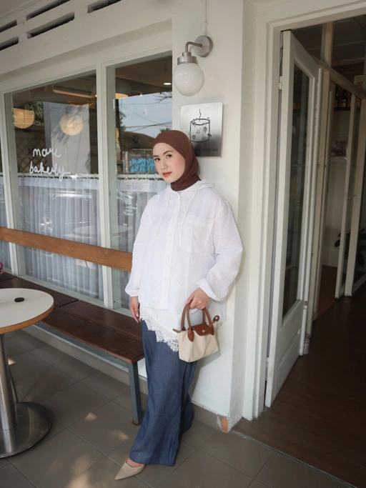 eleanorre Soreya Rubia Outer White Atasan Wanita