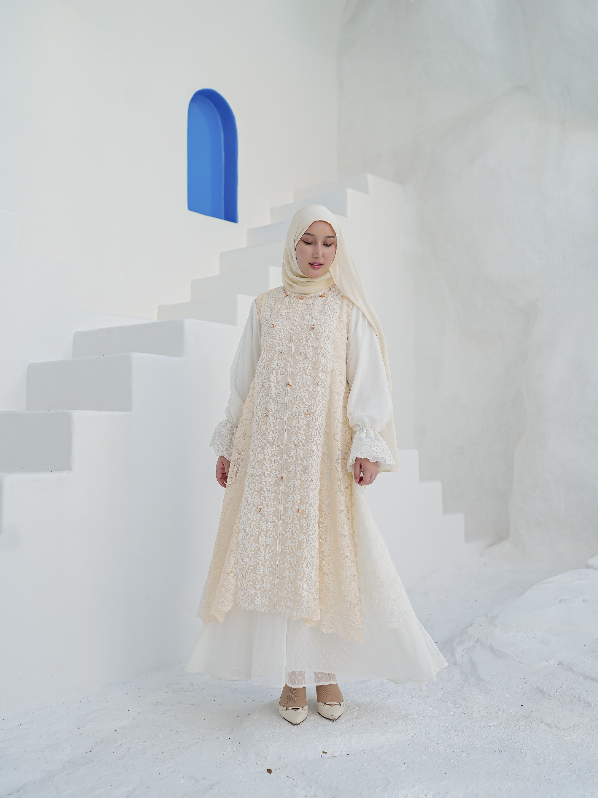 eleanorre Abigail Dress Ivory Wanita
