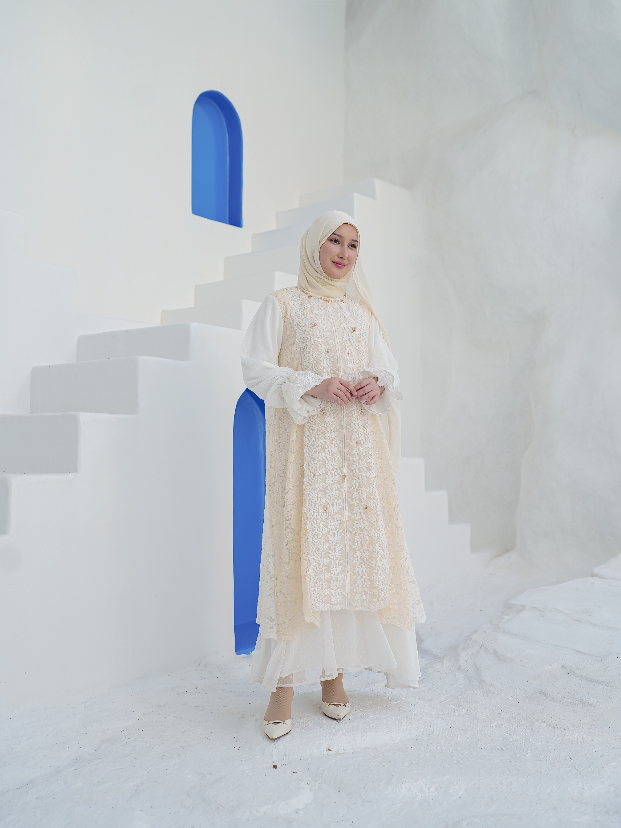 eleanorre Abigail Dress Ivory Wanita