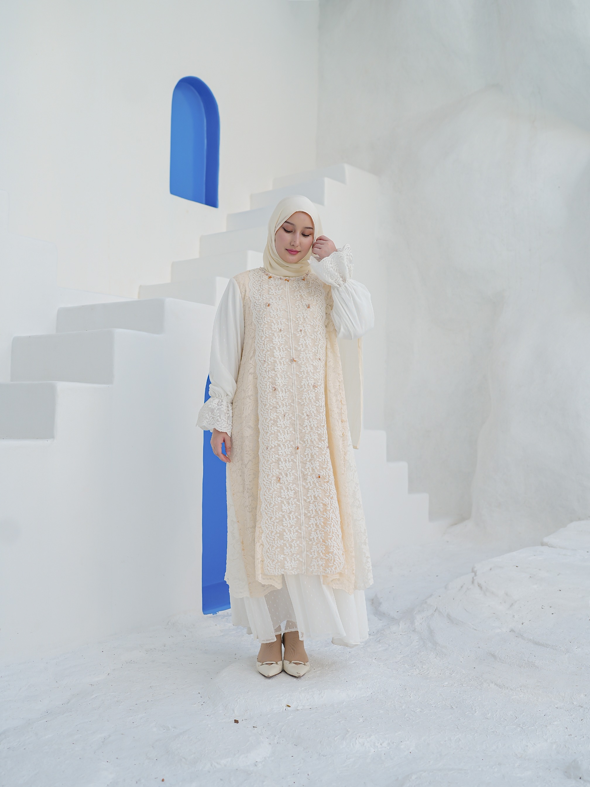eleanorre Abigail Dress Ivory Wanita