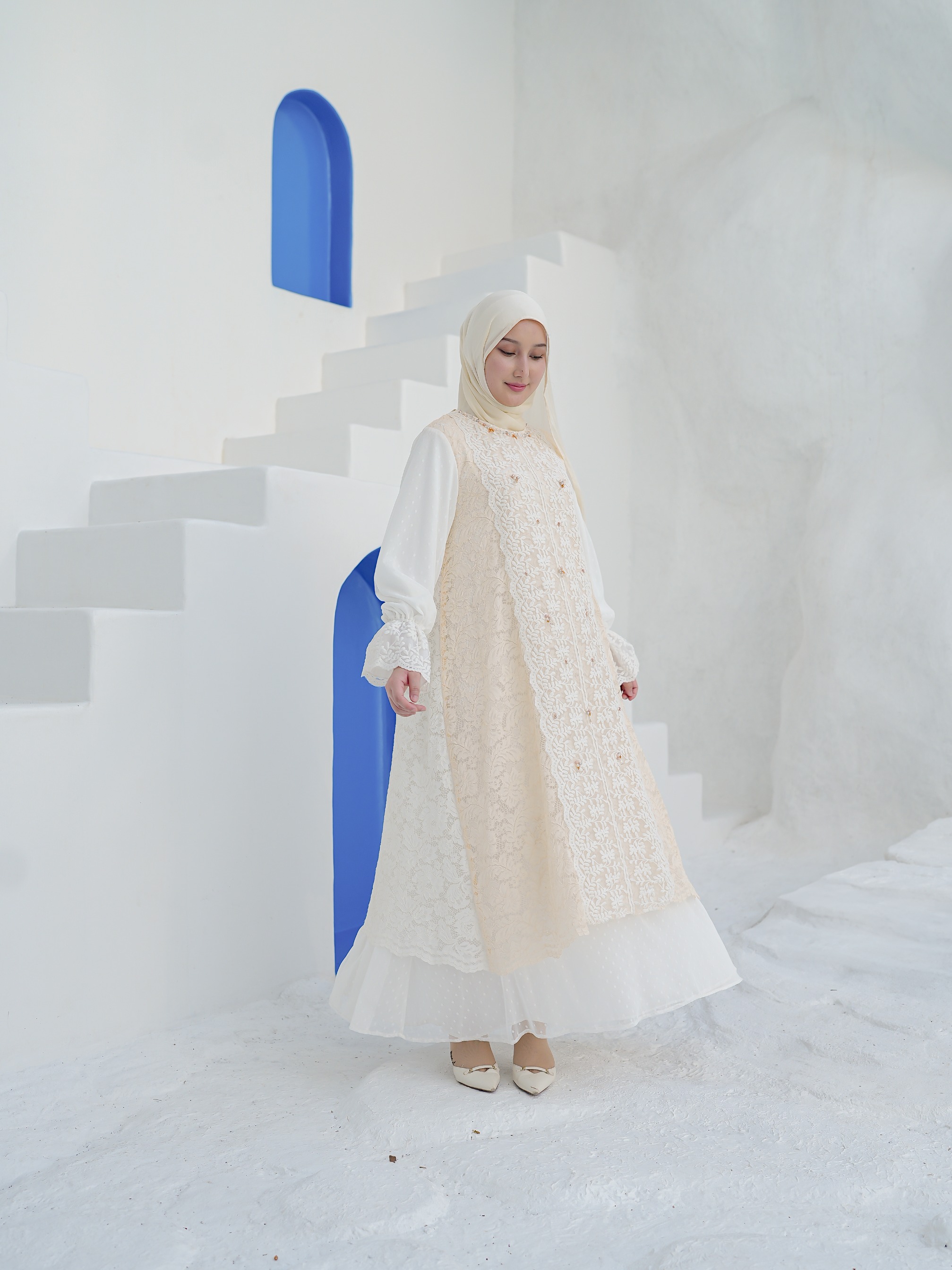 eleanorre Abigail Dress Ivory Wanita