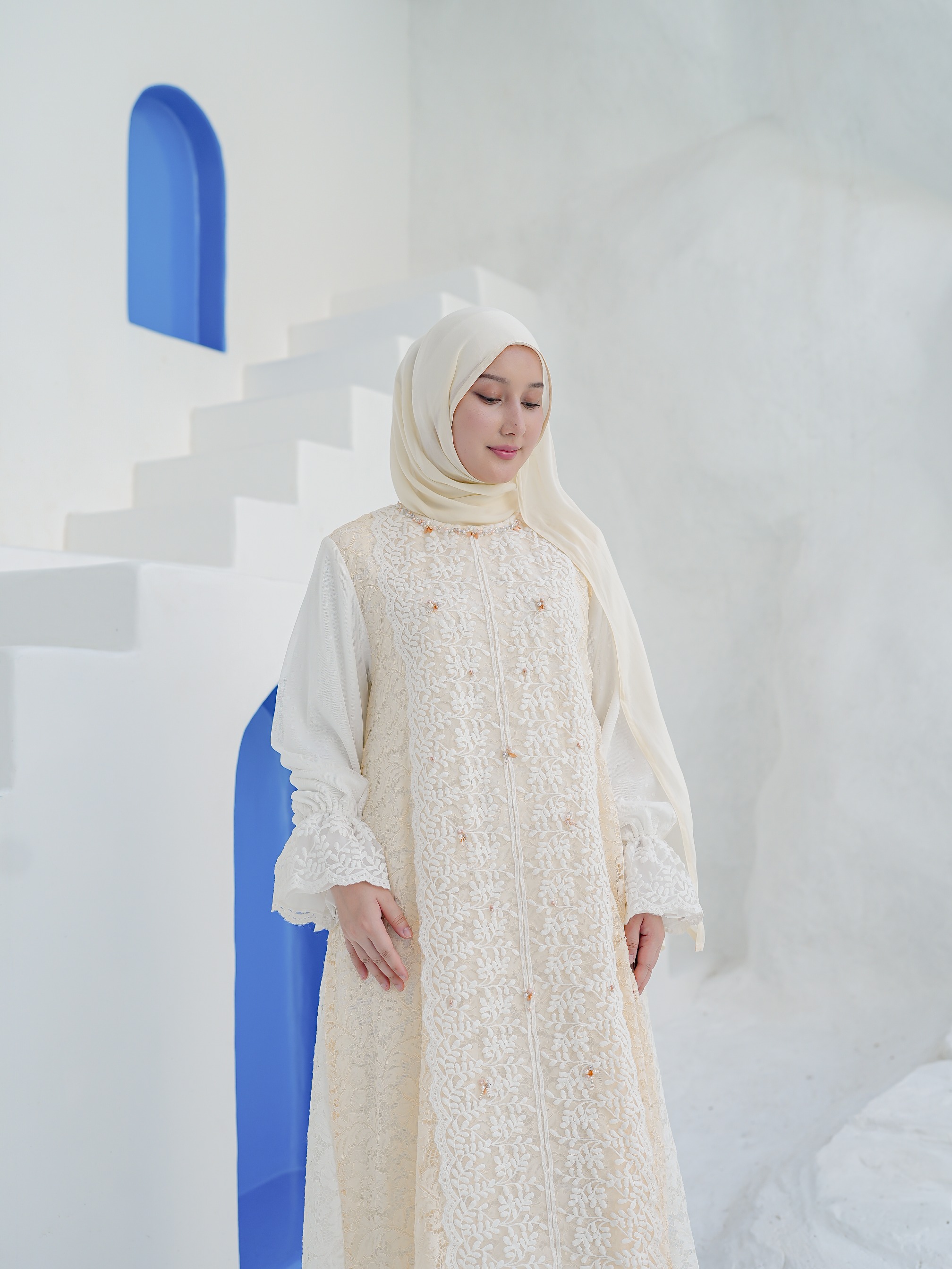 eleanorre Abigail Dress Ivory Wanita