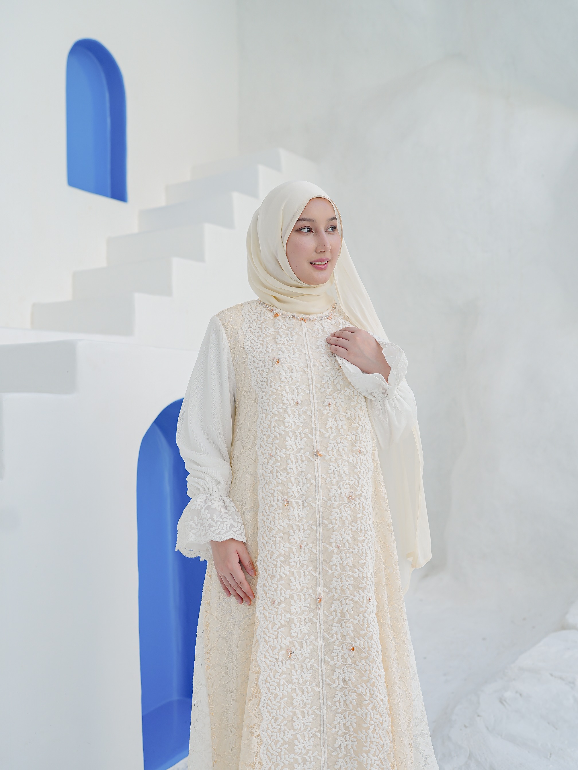 eleanorre Abigail Dress Ivory Wanita