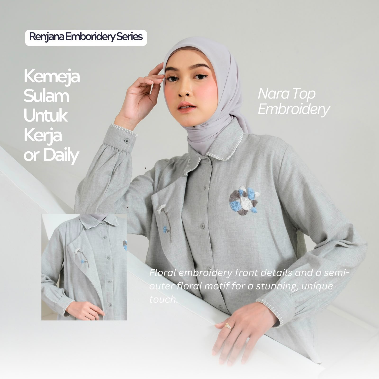 eleanorre Nara Top Embroidery Atasan Wanita
