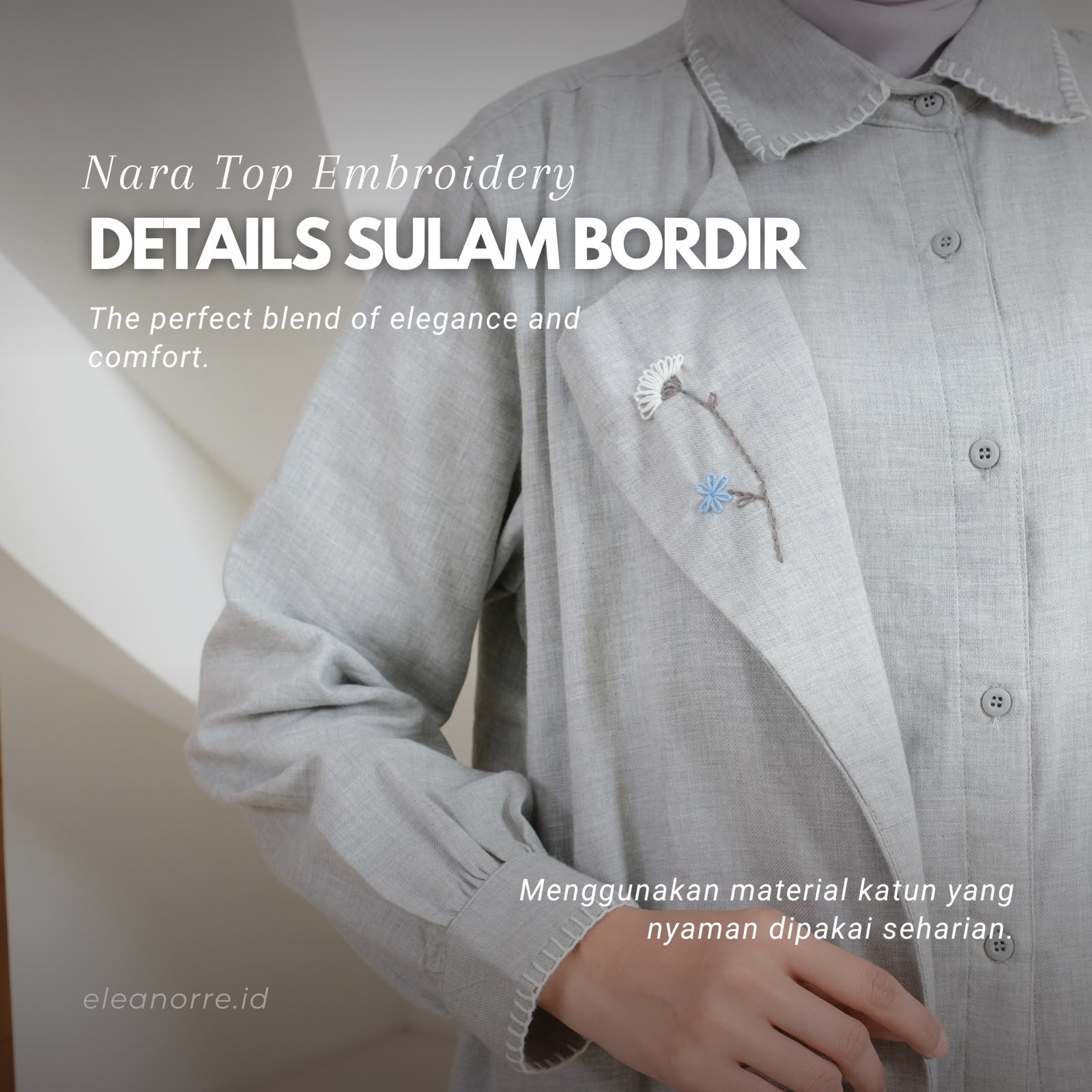 eleanorre Nara Top Embroidery Atasan Wanita