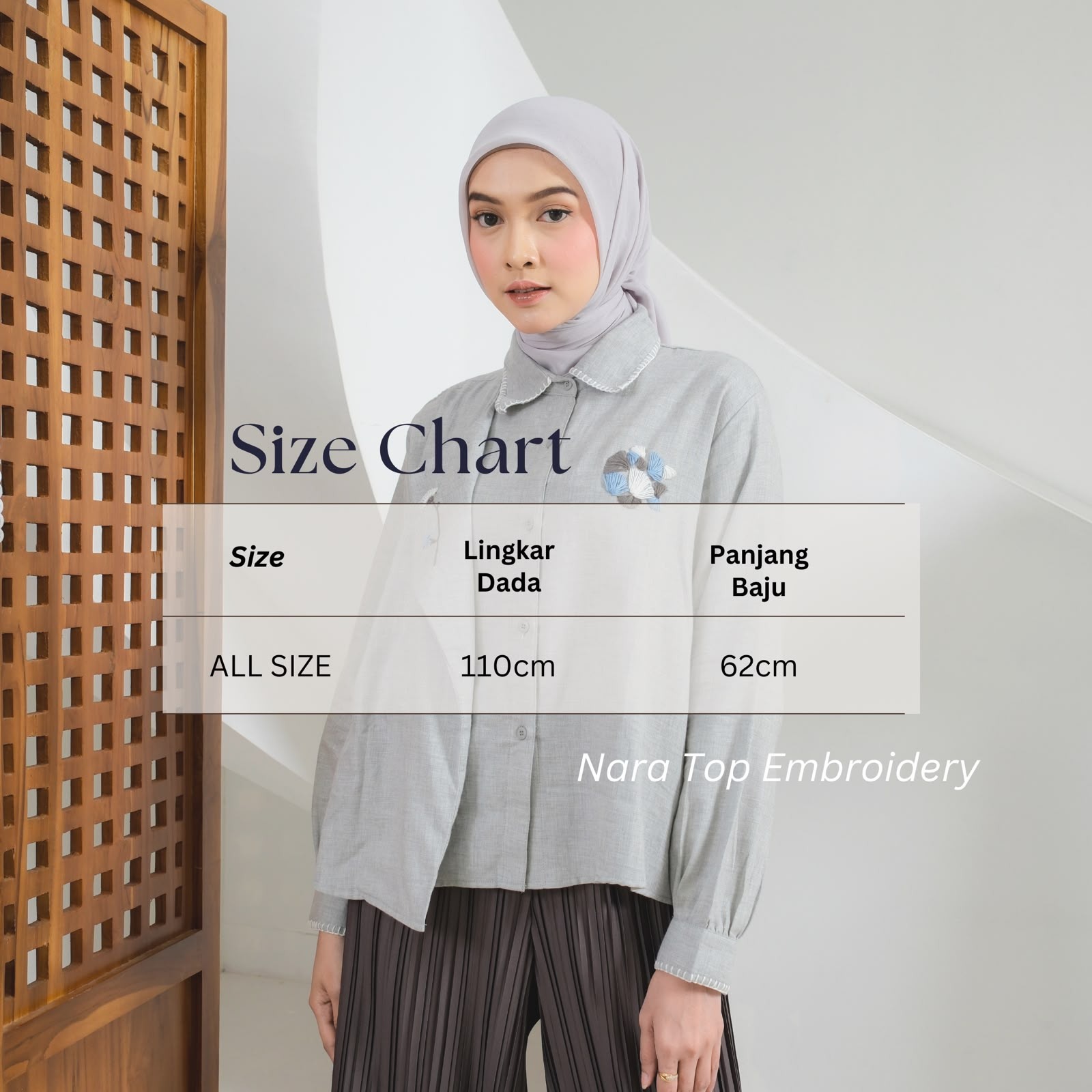eleanorre Nara Top Embroidery Atasan Wanita