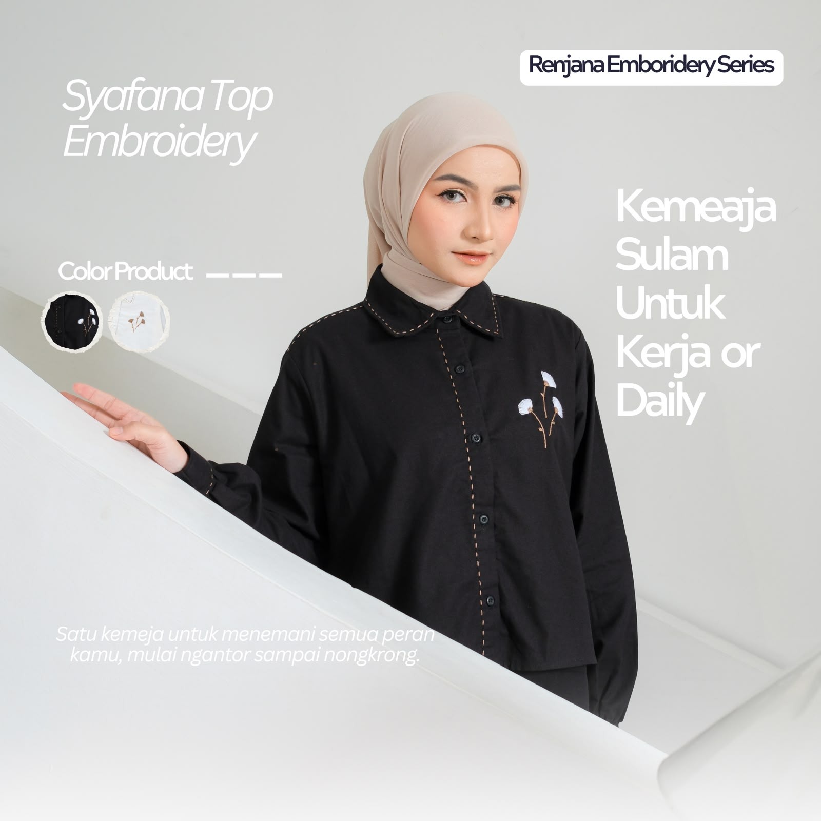 eleanorre Syafana Top Embroidery Atasan Wanita