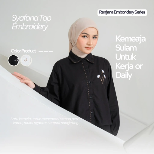 eleanorre Syafana Top Embroidery Atasan Wanita