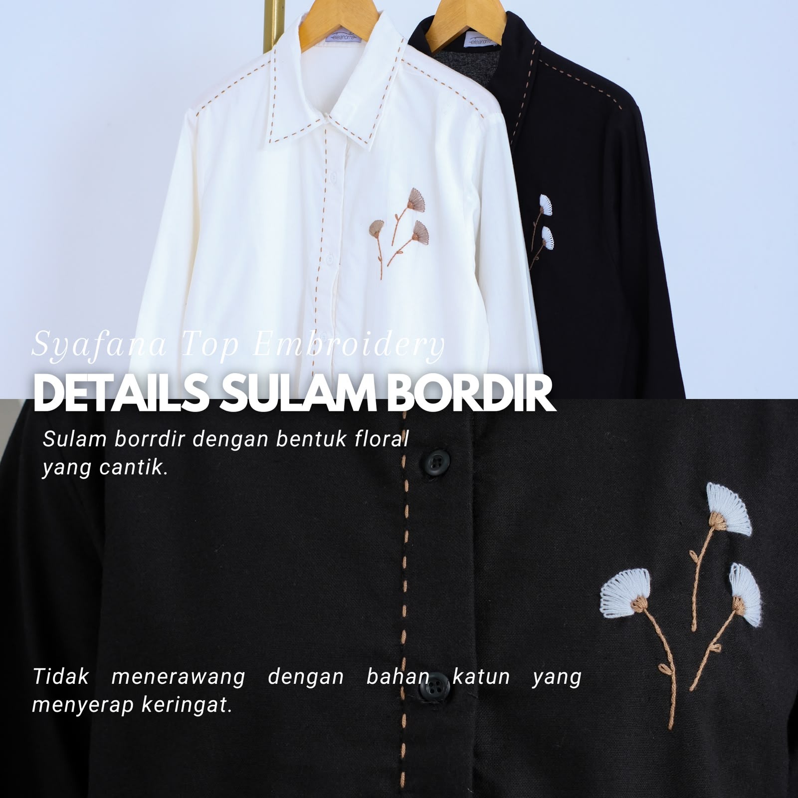 eleanorre Syafana Top Embroidery Atasan Wanita