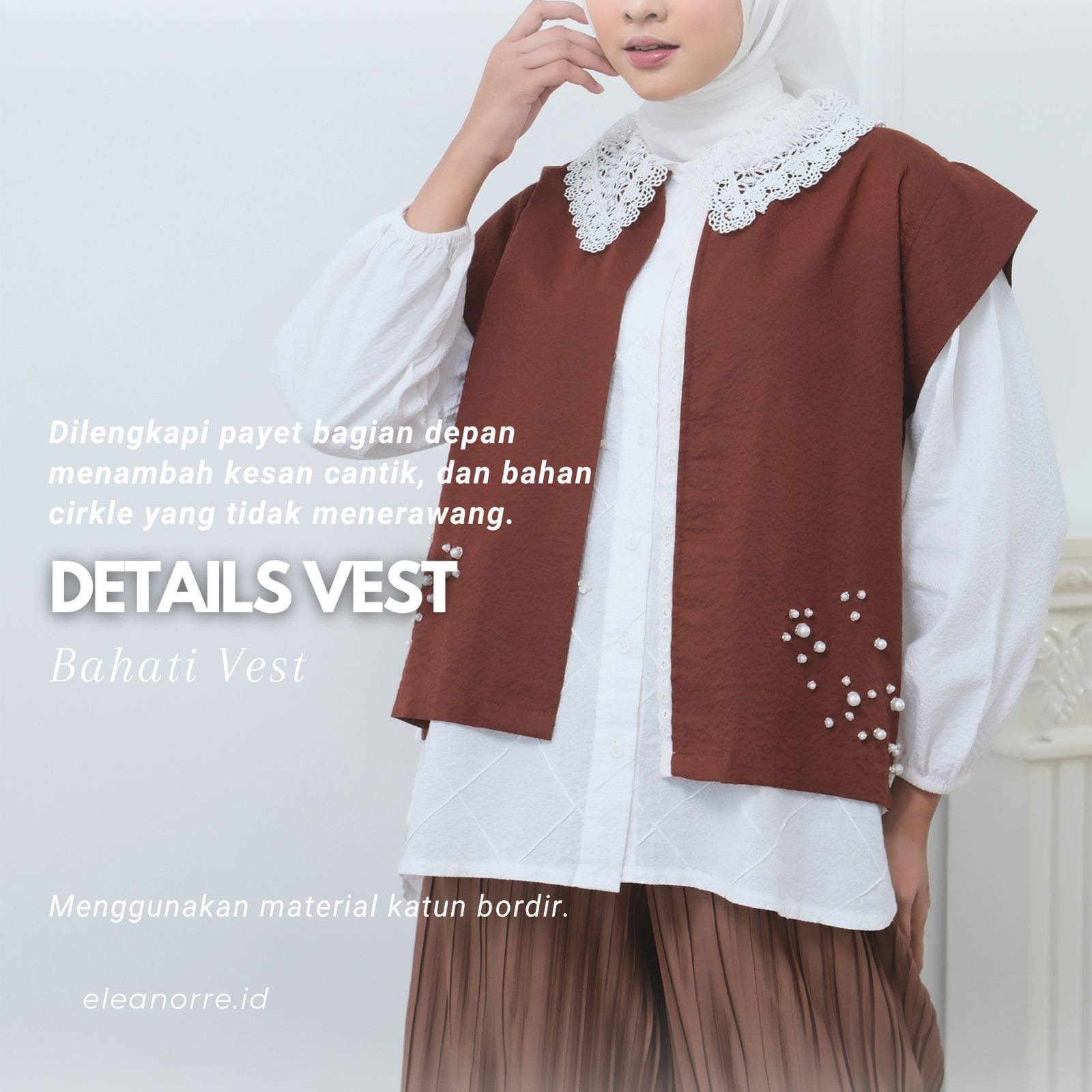 eleanorre Bahati Vest Embroidery Atasan Wanita