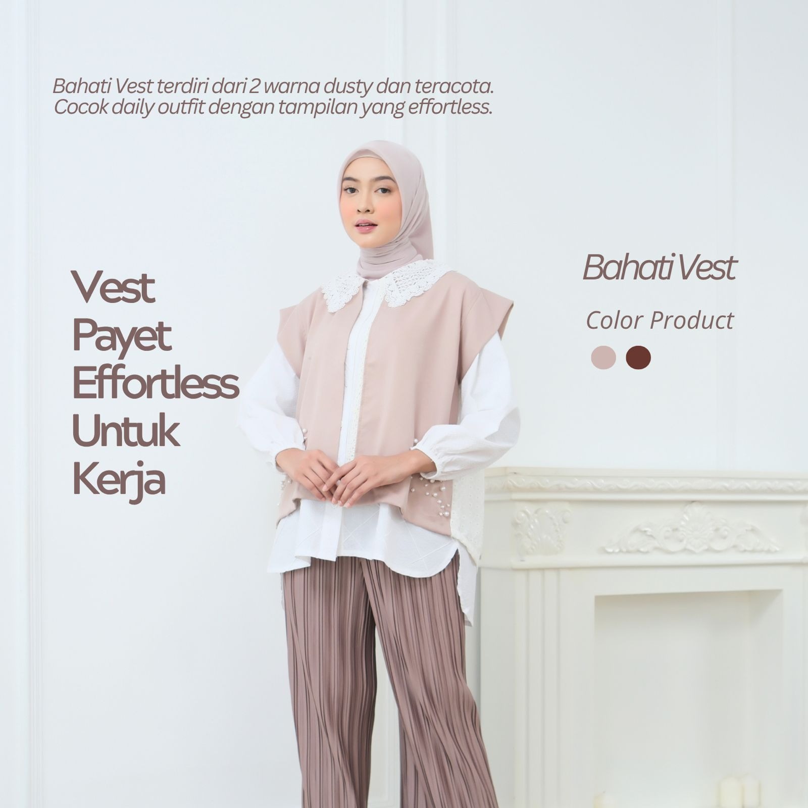 eleanorre Bahati Vest Embroidery Atasan Wanita