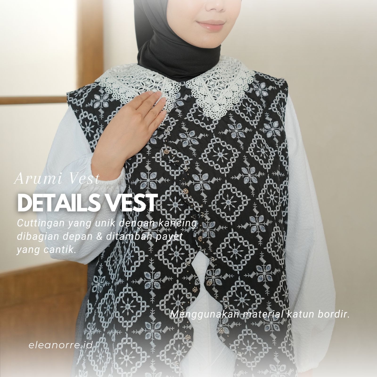 eleanorre Arumi Vest Embroidery Atasan Wanita