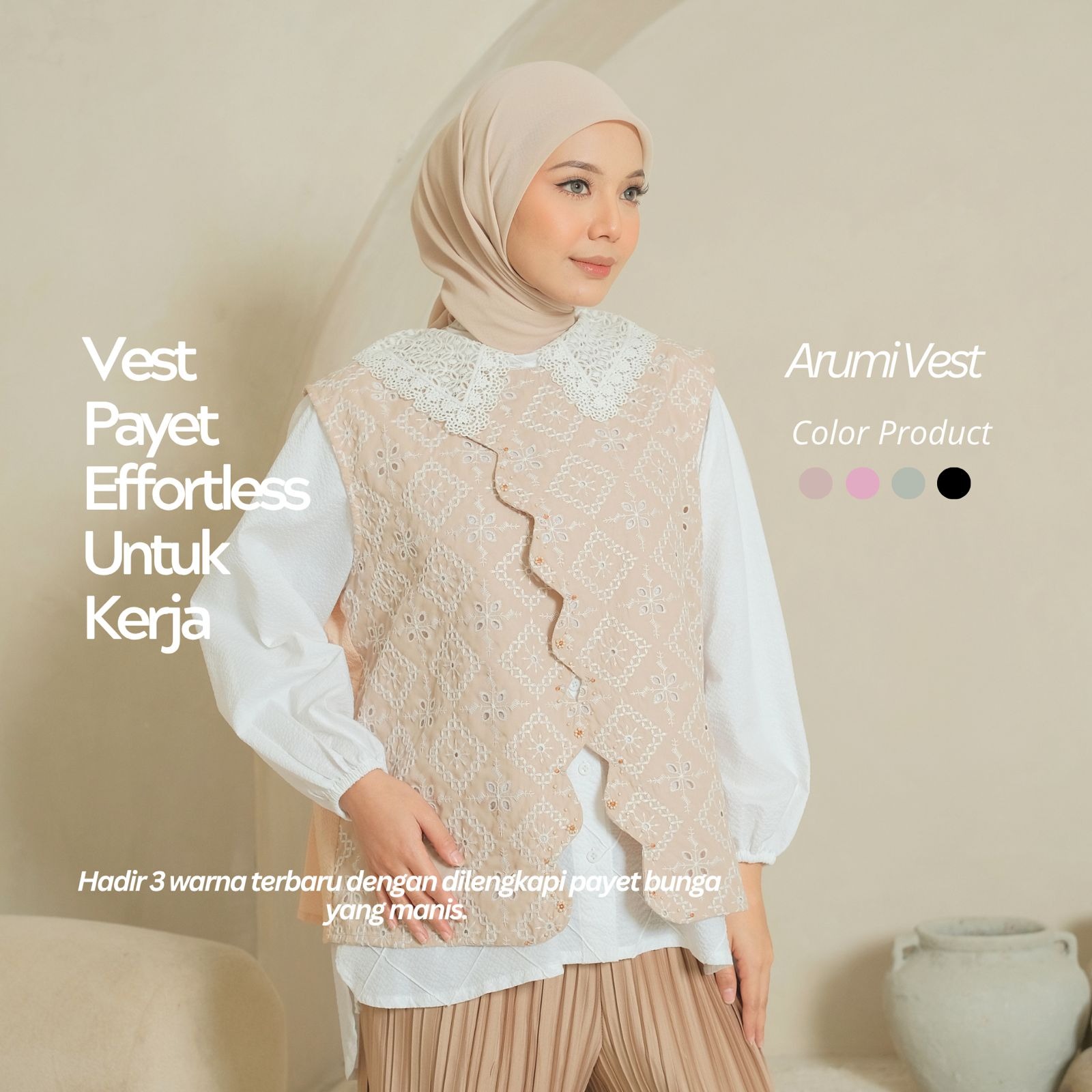eleanorre Arumi Vest Embroidery Atasan Wanita