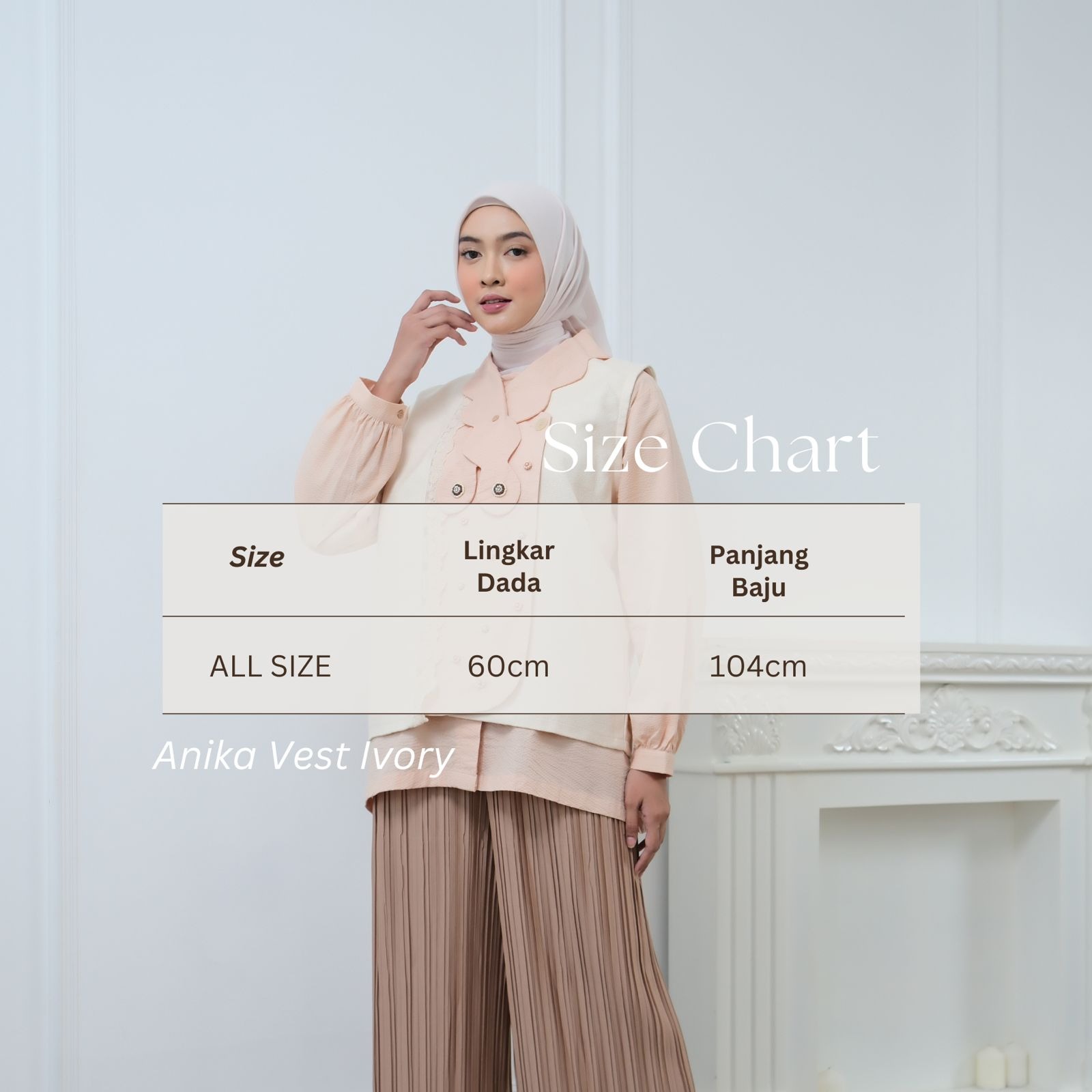 eleanorre Anika Vest Ivory Atasan Wanita