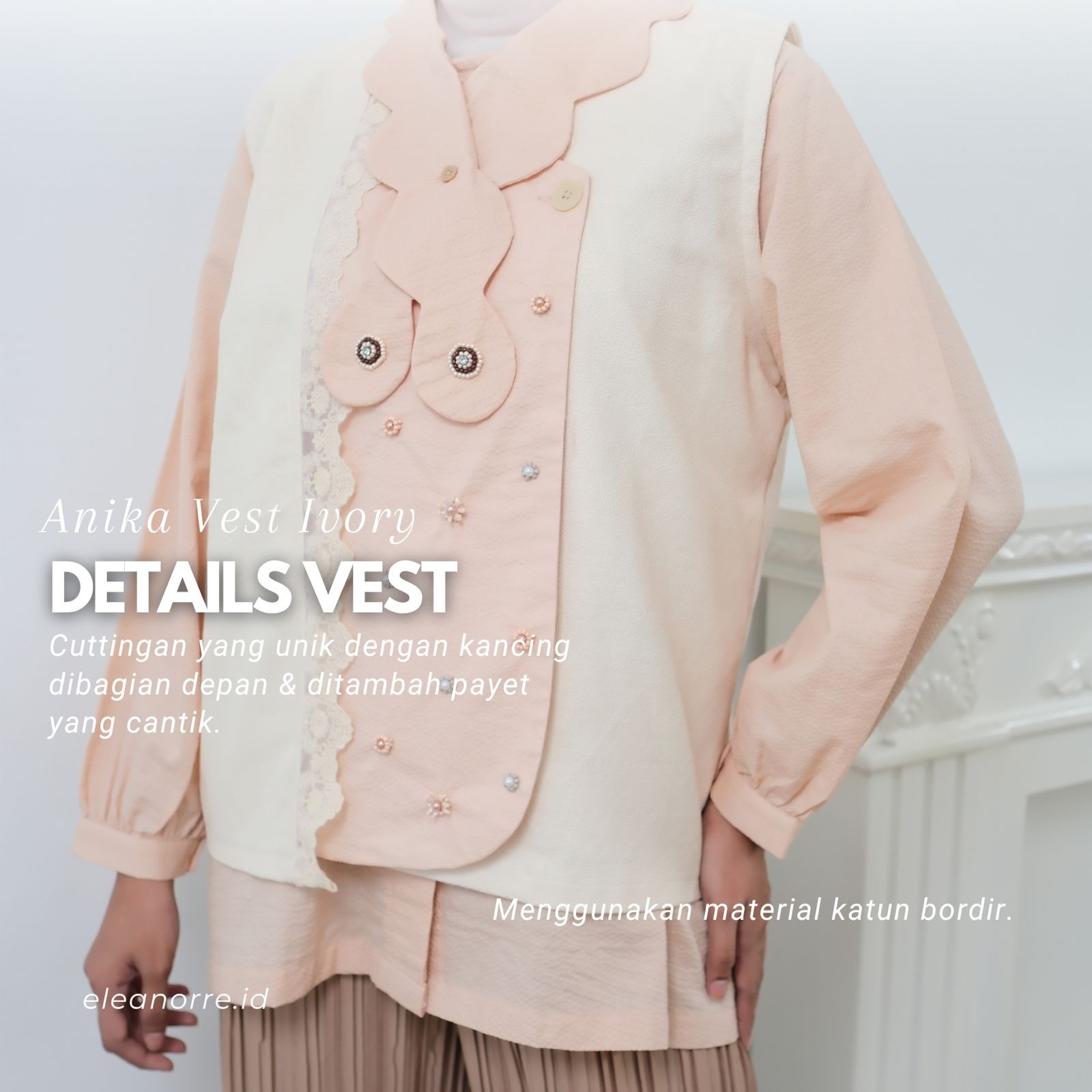 eleanorre Anika Vest Ivory Atasan Wanita