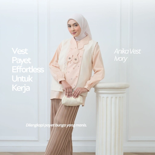 eleanorre Anika Vest Ivory Atasan Wanita