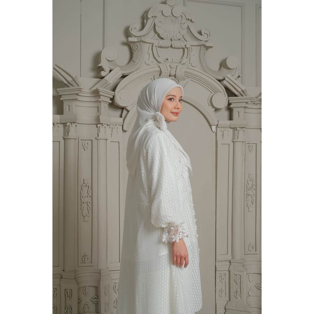 eleanorre Veloura Series Zara Humaira Set White Oneset Wanita Lace Premium