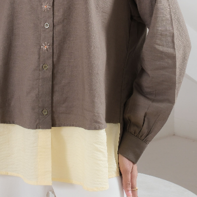 eleanorre Zahira Top Olive Embroidery