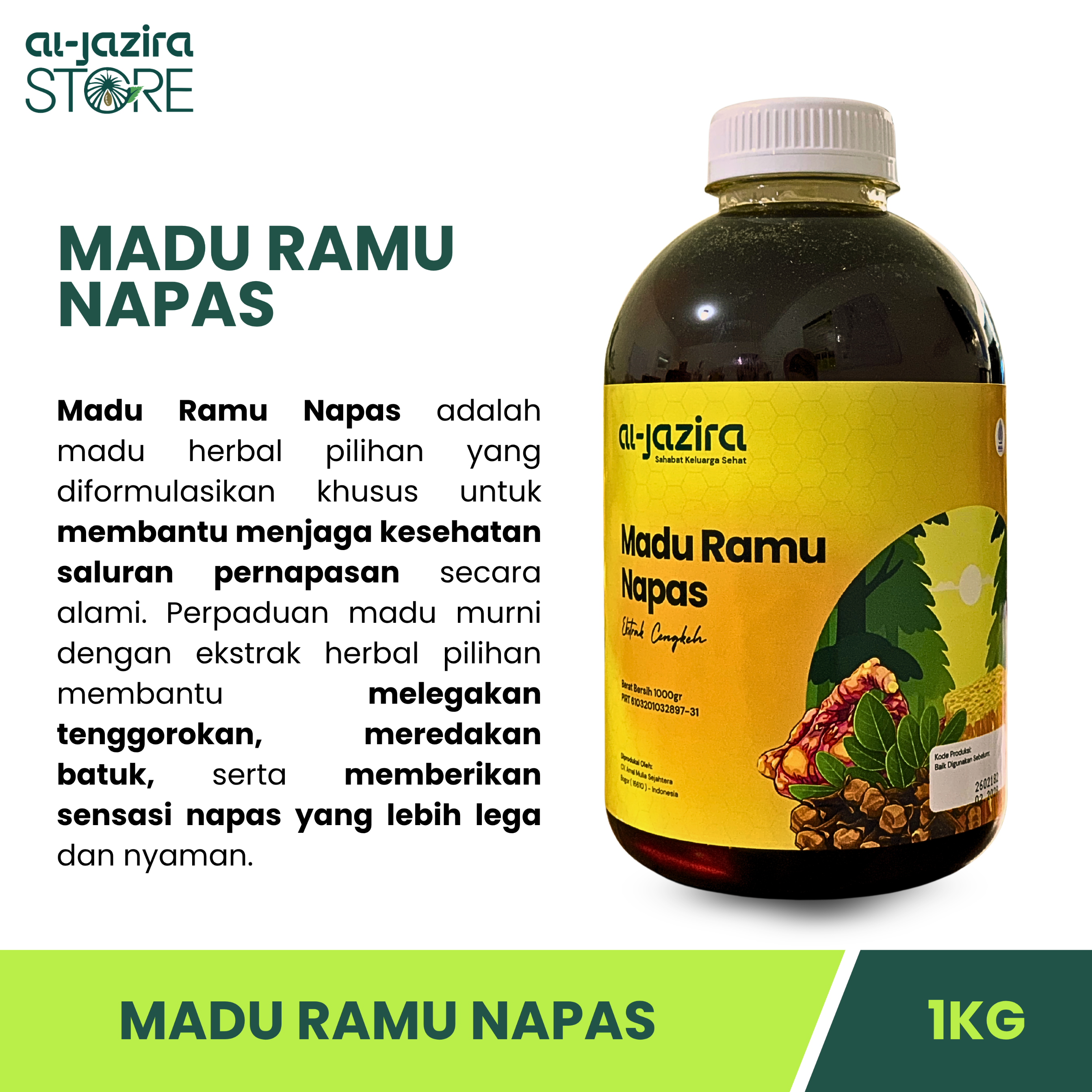 Al-Jazira Madu Ramu Napas Herbal 1Kg