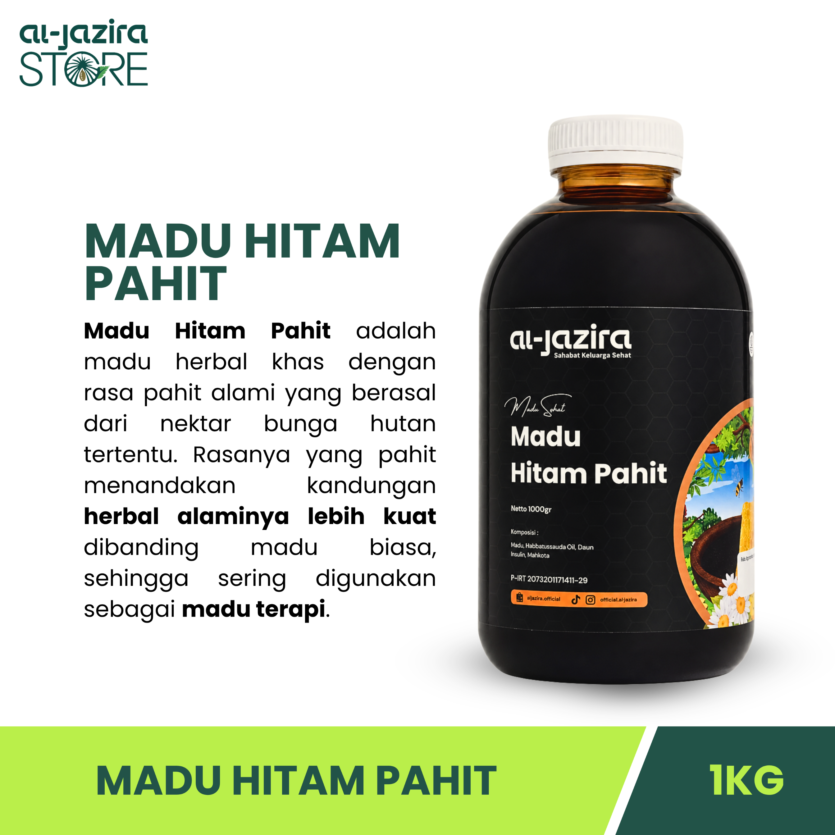Al-Jazira Madu Hitam Pahit 1Kg